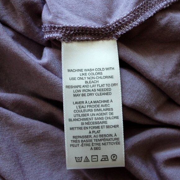 We The Free People Long Sleeve Top Lavender Tencel Oversized Tie Collar - Picture 3 of 8